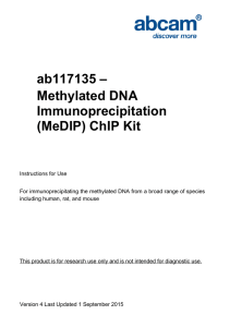 ab117135 – Methylated DNA Immunoprecipitation (MeDIP) ChIP Kit