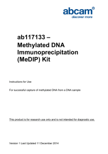 ab117133 – Methylated DNA Immunoprecipitation (MeDIP) Kit