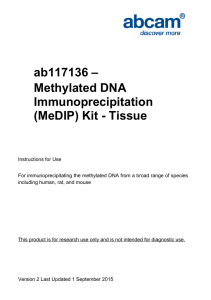 ab117136 – Methylated DNA Immunoprecipitation (MeDIP) Kit - Tissue