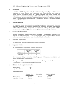 MSc Software Engineering Projects and Management - E562