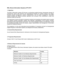 BSc (Hons) Information Systems (FT) E311