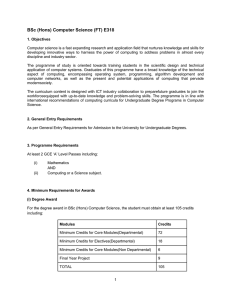 BSc (Hons) Computer Science (FT) E318