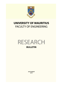 RESEARCH UNIVERSITY OF MAURITIUS FACULTY OF ENGINEERING
