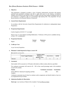 Bsc (Hons) Business Statistics With Finance – SH306