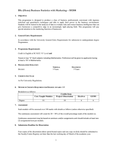 BSc (Hons) Business Statistics with Marketing – SH308