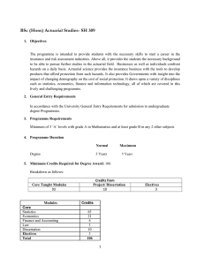 BSc (Hons) Actuarial Studies- SH 309