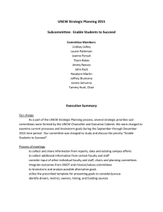 UNCW Strategic Planning 2015  Subcommittee:  Enable Students to Succeed