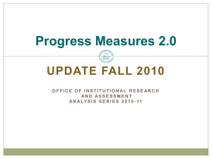 Progress Measures 2.0 UPDATE FALL 2010