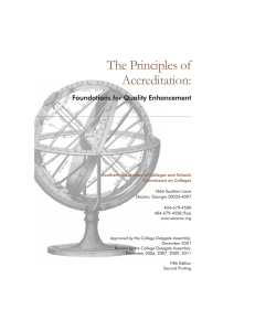 The Principles of Accreditation: Foundations for Quality Enhancement