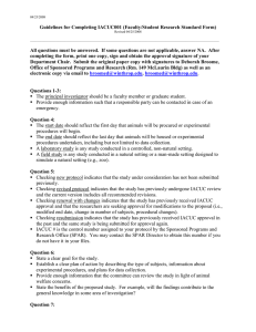 Guidelines for Completing IACUC001 (Faculty/Student Research Standard Form)