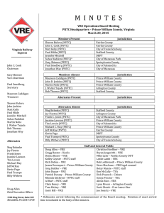 M  I  N  U  T ...  VRE Operations Board Meeting PRTC Headquarters – Prince William County, Virginia