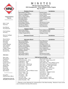 M  I  N  U  T ...  VRE Operations Board Meeting PRTC Headquarters – Prince William County, Virginia