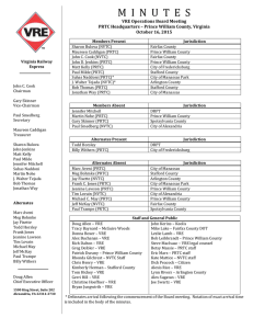 M  I  N  U  T ...  VRE Operations Board Meeting PRTC Headquarters – Prince William County, Virginia