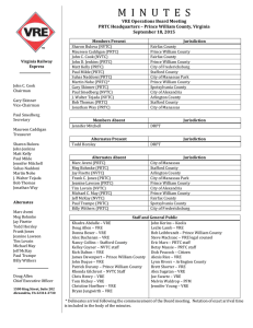 M  I  N  U  T ...  VRE Operations Board Meeting PRTC Headquarters – Prince William County, Virginia
