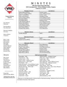 M  I  N  U  T ...  VRE Operations Board Meeting PRTC Headquarters – Prince William County, Virginia
