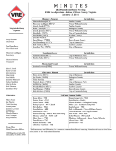 M  I  N  U  T ...  VRE Operations Board Meeting PRTC Headquarters – Prince William County, Virginia