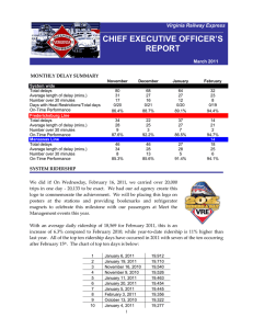 CHIEF EXECUTIVE OFFICER’S REPORT Virginia Railway Express