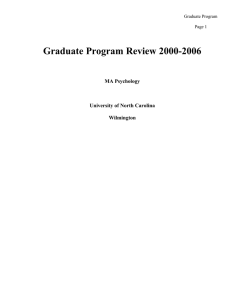 Graduate Program Review 2000-2006 MA Psychology  University of North Carolina