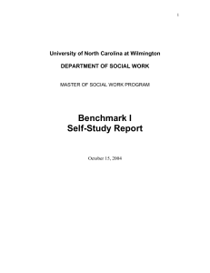 Benchmark I Self-Study Report  University of North Carolina at Wilmington
