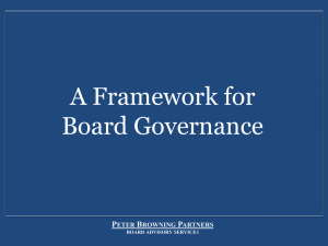 A Framework for Board Governance P B