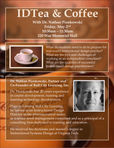 IDTea &amp; Coffee With Dr. Nathan Pienkowski Friday, May 2 10:30am – 11:30am