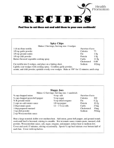 RECIPES  Feel free to cut these out and add them to... Spicy Chips