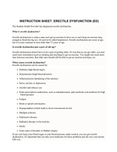 INSTRUCTION SHEET: ERECTILE DYSFUNCTION (ED)