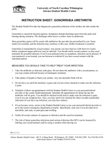 INSTRUCTION SHEET: GONORRHEA URETHRITIS University of North Carolina Wilmington