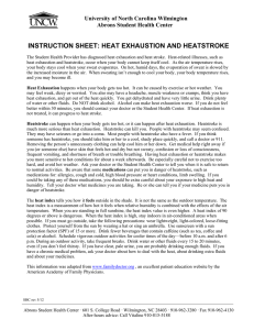 INSTRUCTION SHEET: HEAT EXHAUSTION AND HEATSTROKE University of North Carolina Wilmington