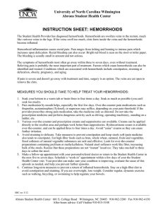 INSTRUCTION SHEET: HEMORRHOIDS University of North Carolina Wilmington Abrons Student Health Center