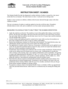 INSTRUCTION SHEET: SCABIES University of North Carolina Wilmington Abrons Student Health Center