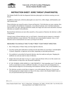 INSTRUCTION SHEET: SORE THROAT (PHARYNGITIS) University of North Carolina Wilmington