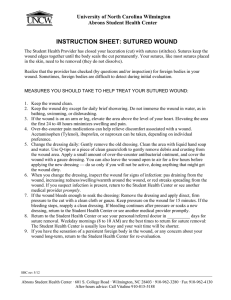 INSTRUCTION SHEET: SUTURED WOUND University of North Carolina Wilmington