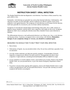 INSTRUCTION SHEET: VIRAL INFECTION University of North Carolina Wilmington
