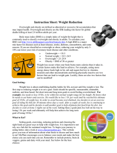Instruction Sheet: Weight Reduction