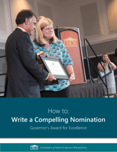 How to: Write a Compelling Nomination Governor’s Award for Excellence