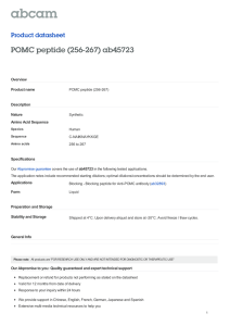 POMC peptide (256-267) ab45723 Product datasheet Overview Product name