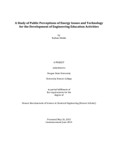 A Study of Public Perceptions of Energy Issues and Technology