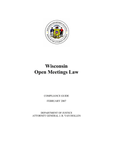 Wisconsin Open Meetings Law  COMPLIANCE GUIDE