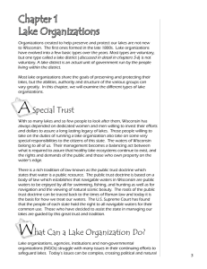 Chapter 1 Lake Organizations