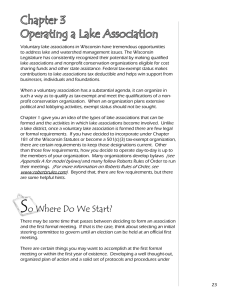 Chapter 3 Operating a Lake Association