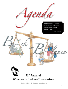 Agenda 31 Annual Wisconsin Lakes Convention