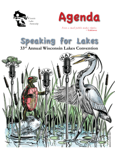 Agenda Speaking for Lakes 33 Annual Wisconsin Lakes Convention