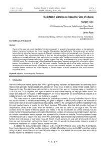 The Effect of Migration on Inequality: Case of Albania