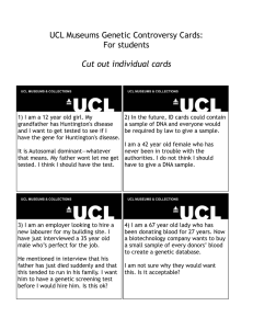 UCL Museums Genetic Controversy Cards: For students Cut out individual cards