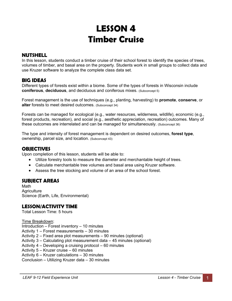 sample timber cruise report