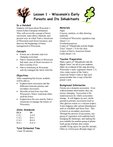 Lesson 1 – Wisconsin’s Early Forests and Its Inhabitants