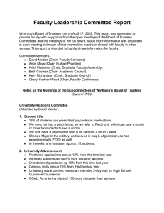 Faculty Leadership Committee Report