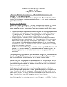 Winthrop University Faculty Conference January 30, 2009 2:00 pm Barnes Recital Hall