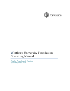 W inthrop University Foundation Operating Manual